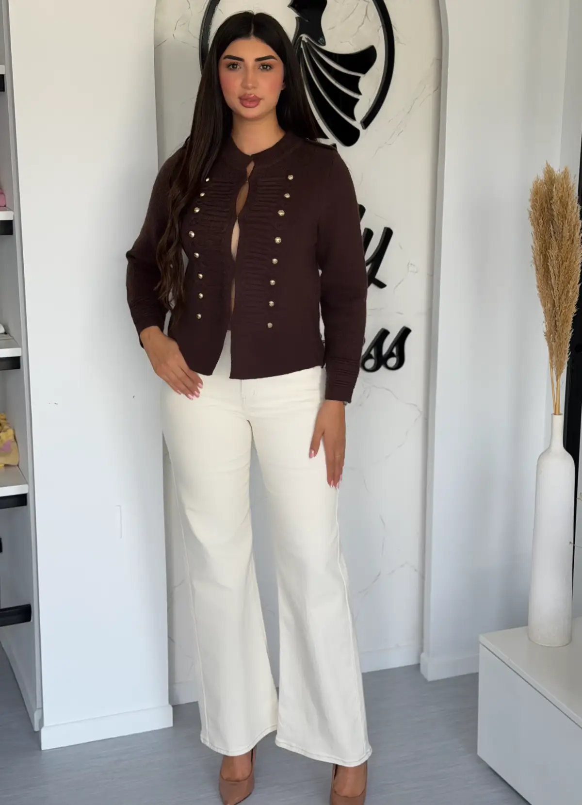 GILET À BOUTONS DORÉS IRIS