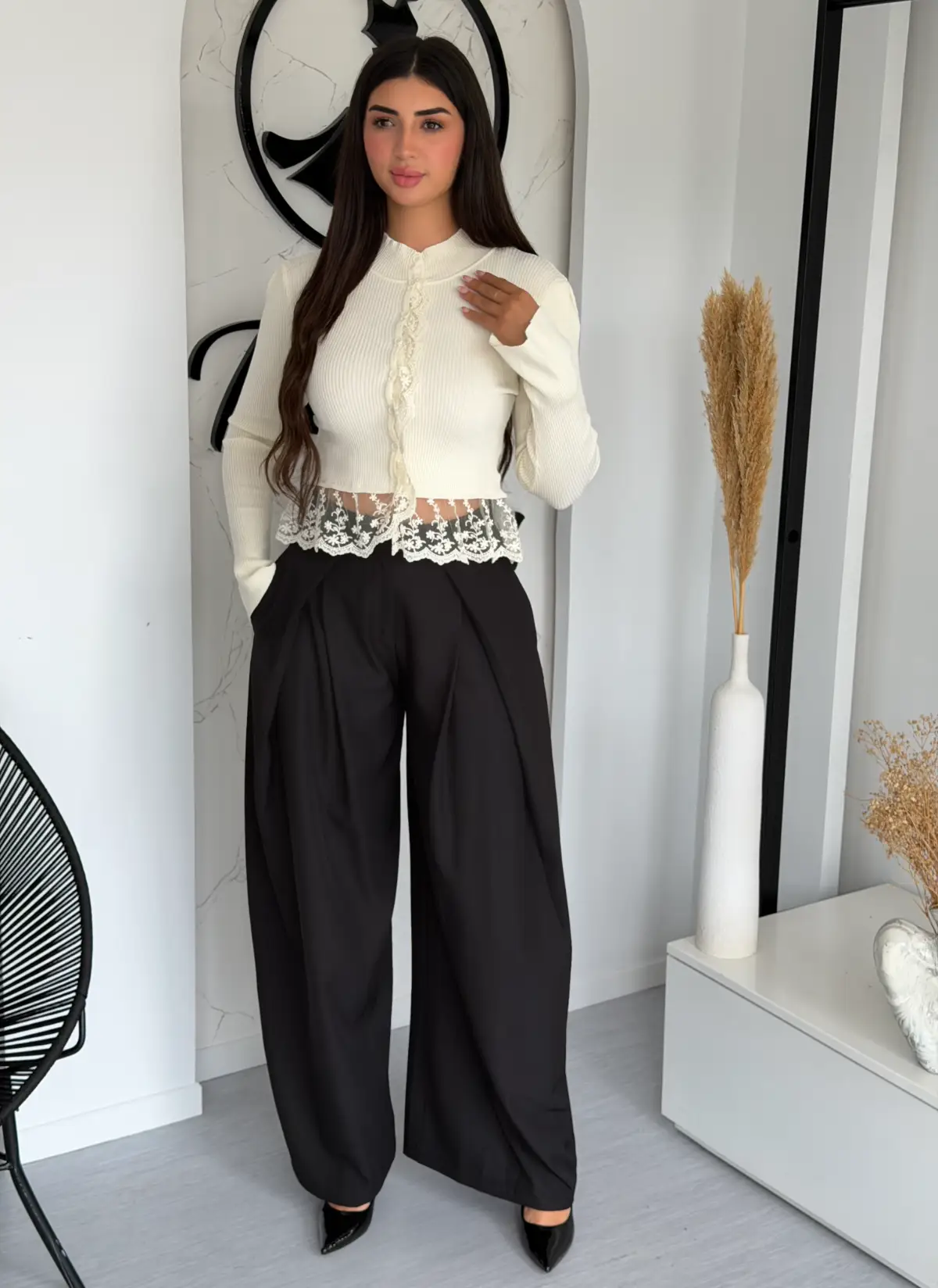 TOP GILET EN DENTELLE ÉLISE
