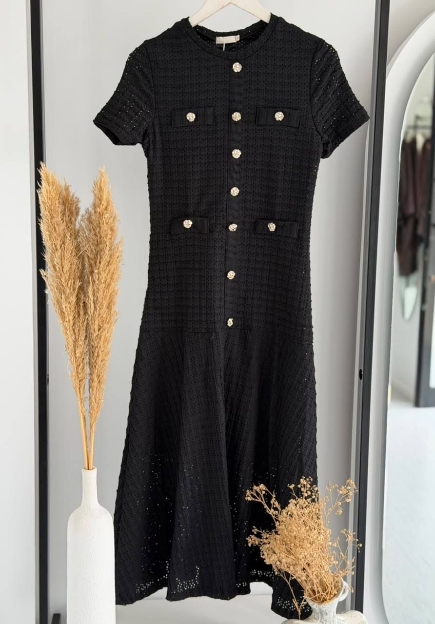 ROBE EN TWEED CÉLESTE