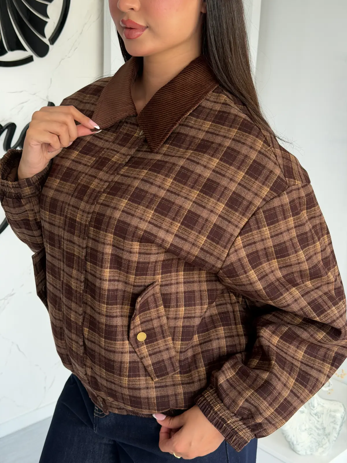 VESTE À CARREAUX CLARA