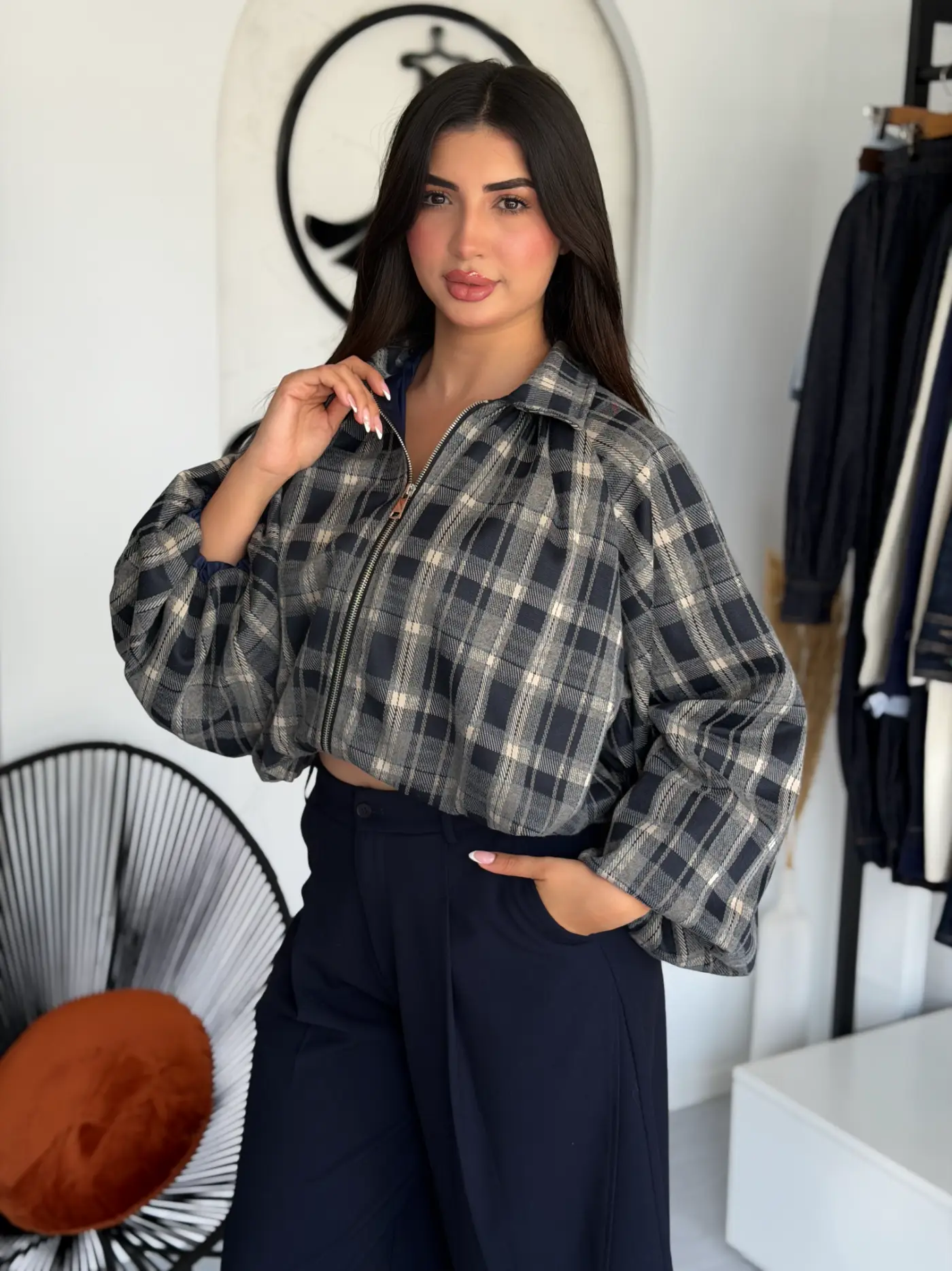 VESTE À CARREAUX ELINA