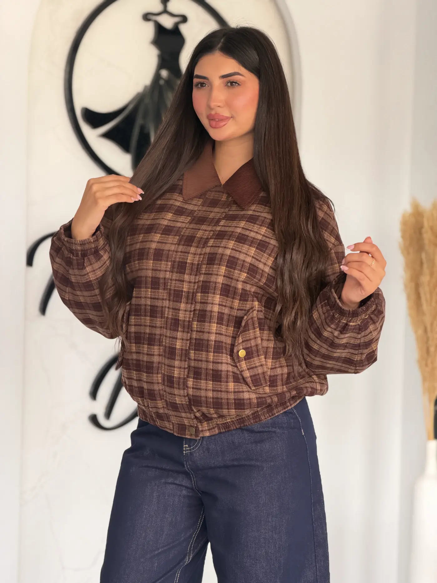 VESTE À CARREAUX CLARA